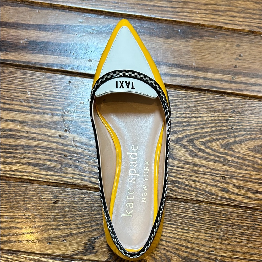 Kate Spade Taxi Yellow & White Flats - like new and the cutest!